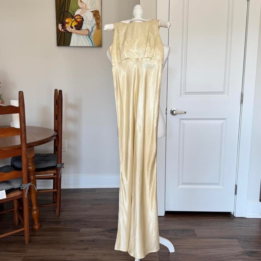 Vintage Silk Formal Prom Maxi Dress